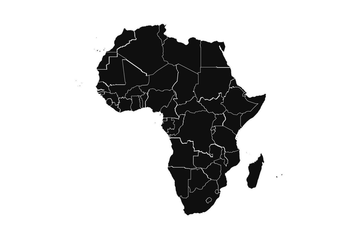 Abstract Africa Silhouette Detailed Map vector