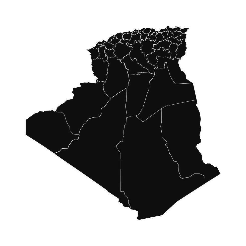 Abstract Algeria Silhouette Detailed Map vector