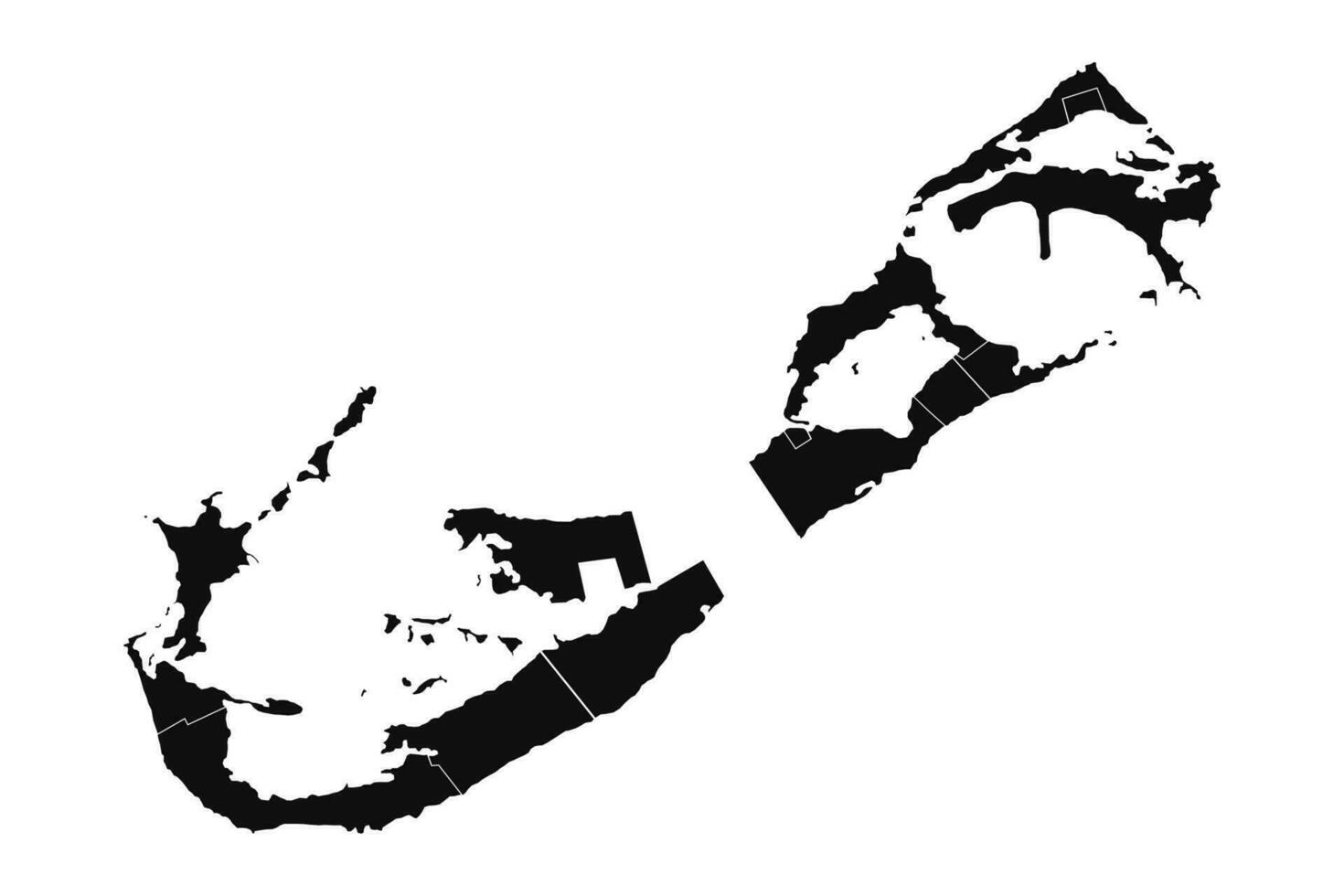 Abstract Bermuda Silhouette Detailed Map vector