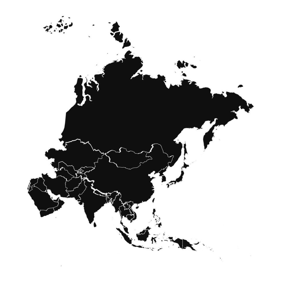 resumen Asia silueta detallado mapa vector