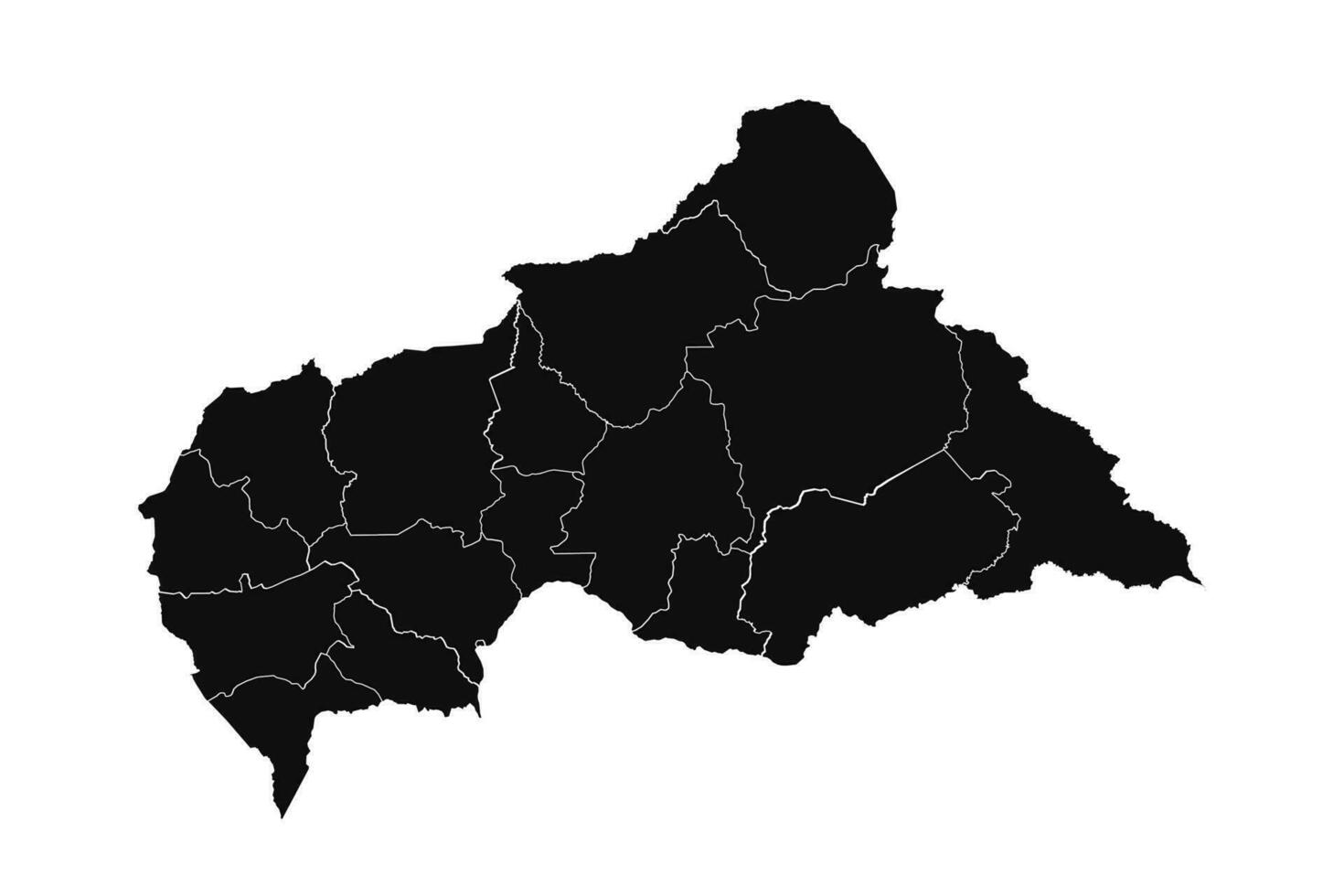 Abstract Central African Republic Silhouette Detailed Map vector