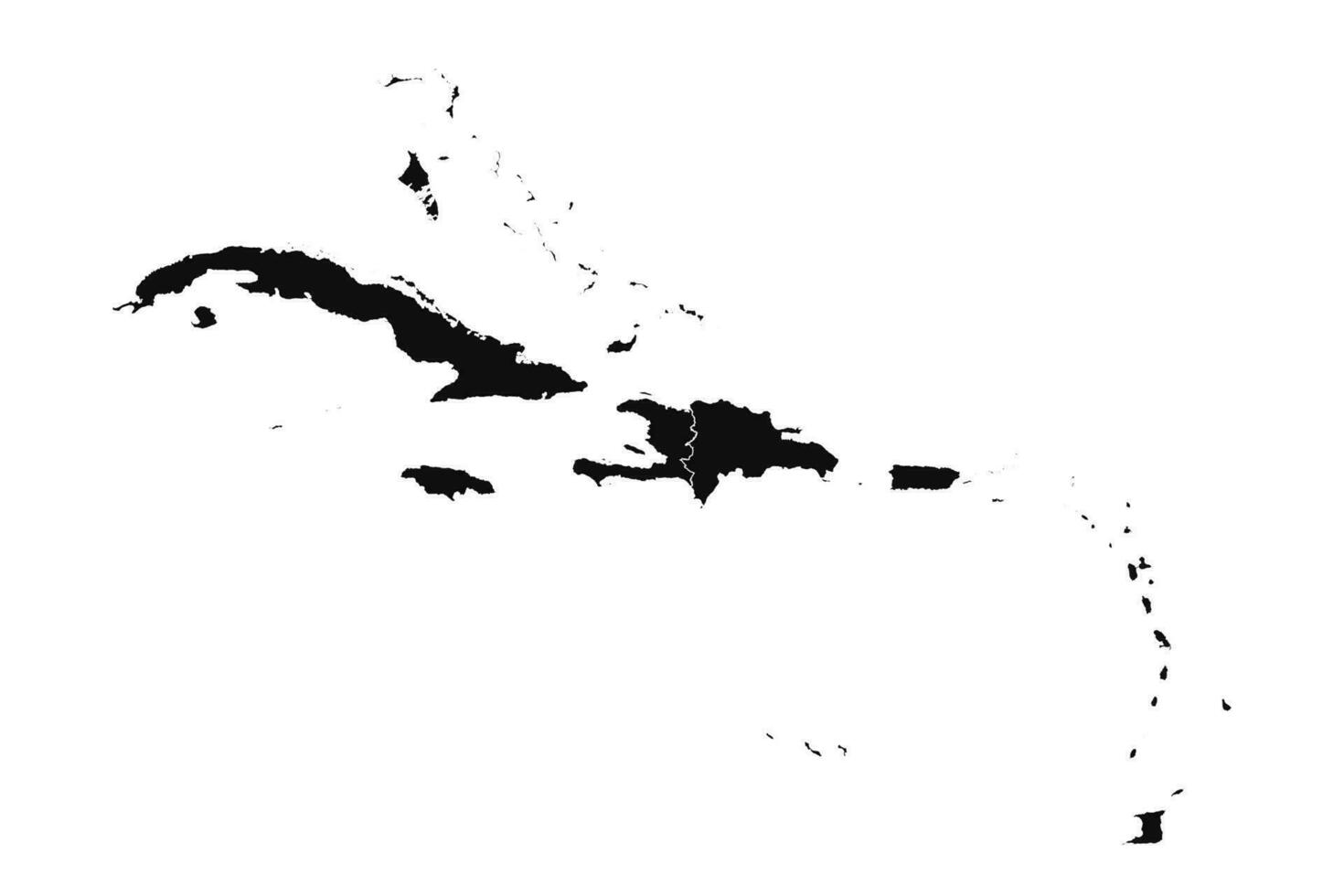 Abstract Caribbean Silhouette Detailed Map vector