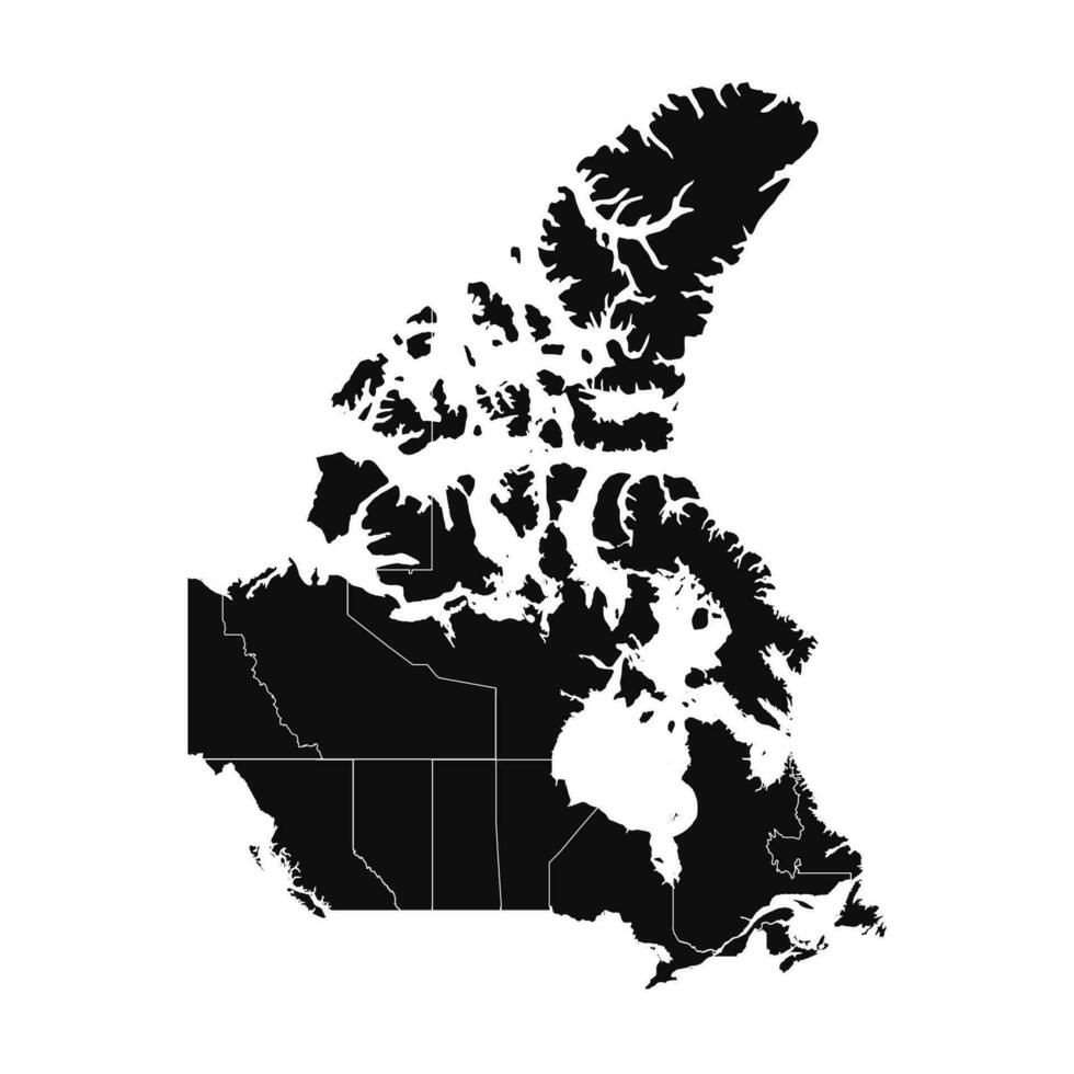 Abstract Canada Silhouette Detailed Map vector