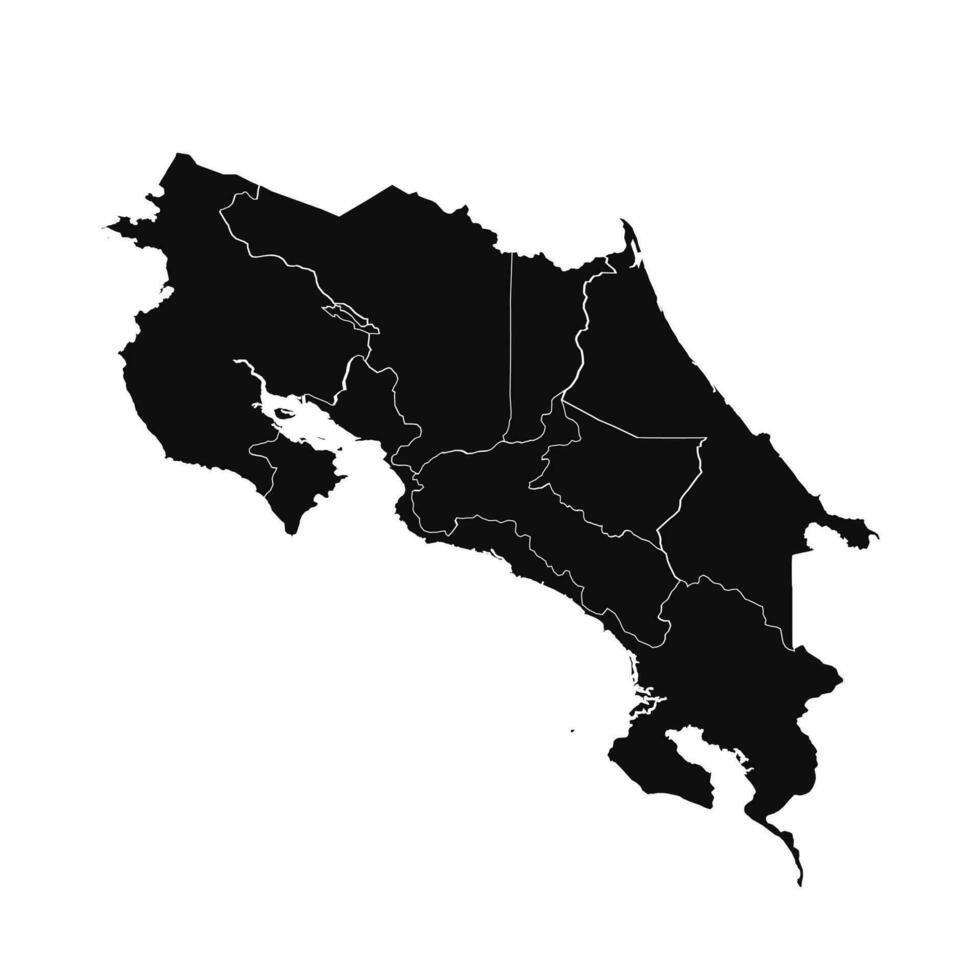 resumen costa rica silueta detallado mapa vector