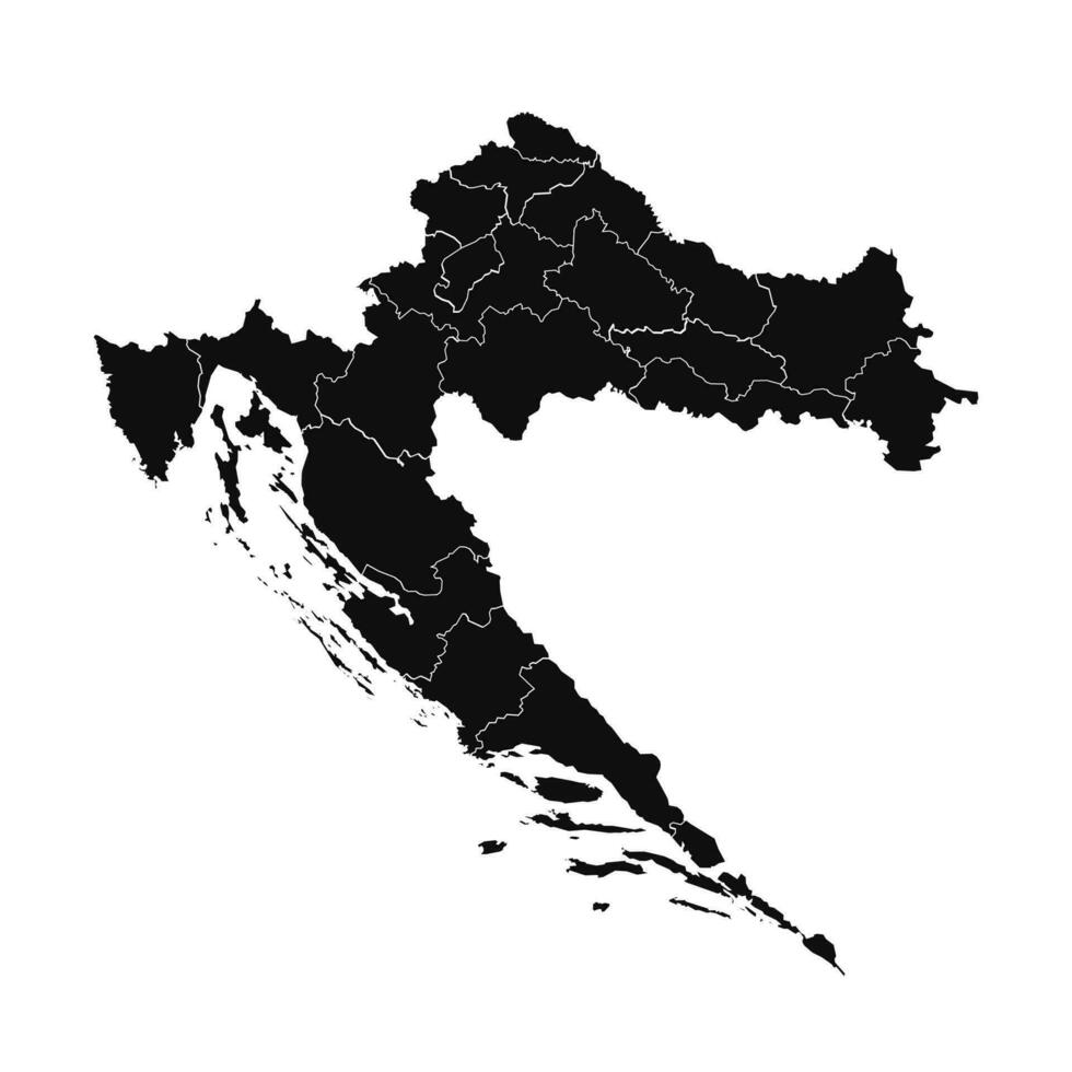 Abstract Croatia Silhouette Detailed Map vector