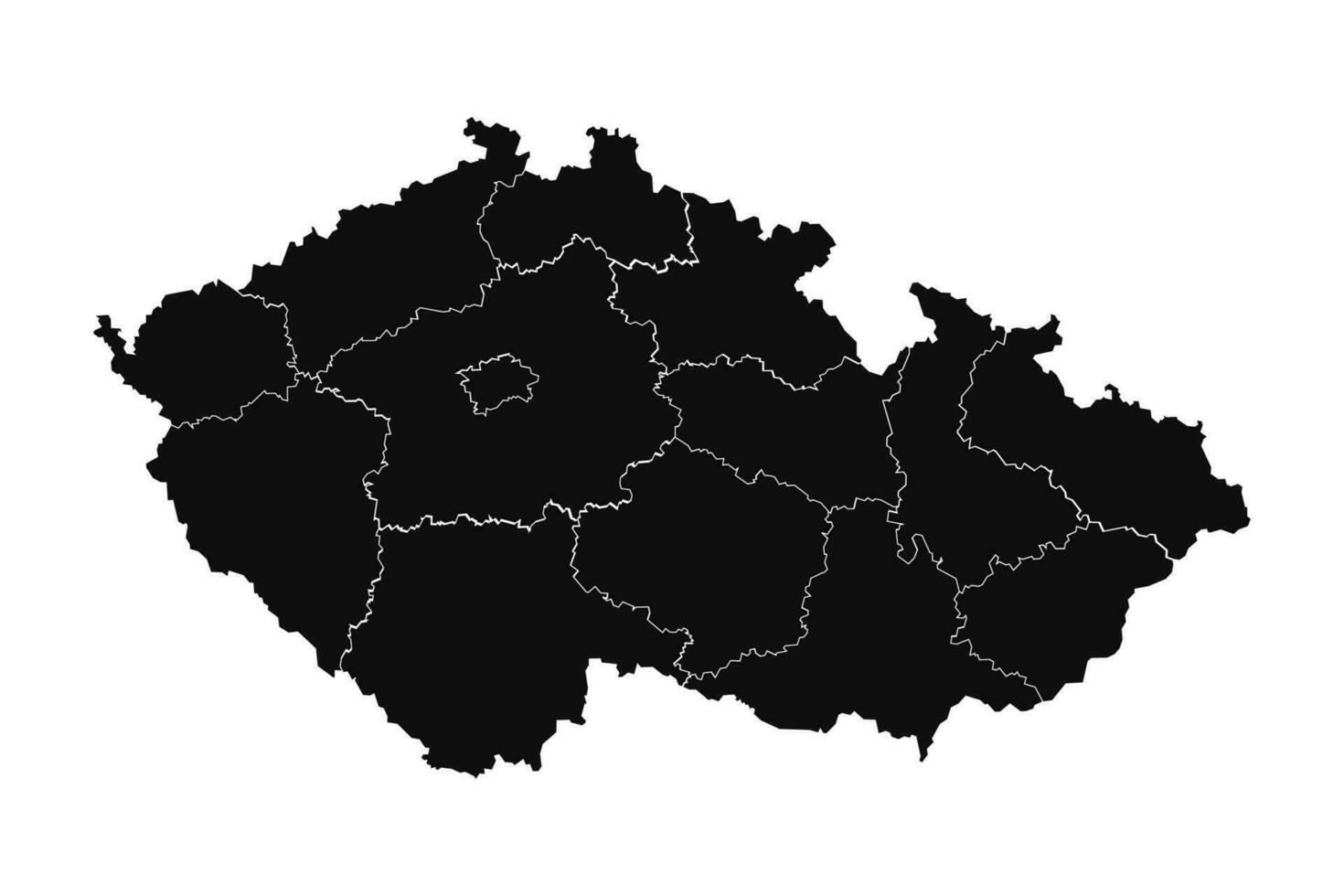 Abstract Czech Republic Silhouette Detailed Map vector