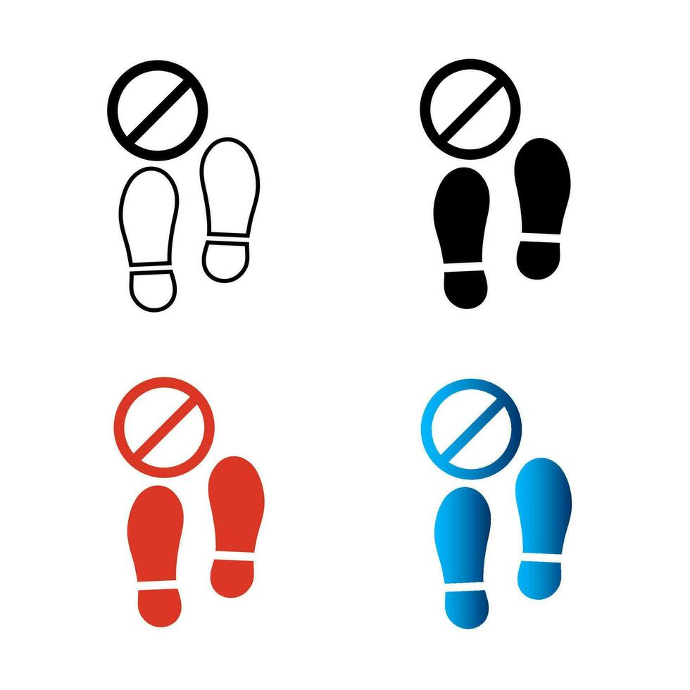 Abstract Do Not Step Silhouette Illustration vector