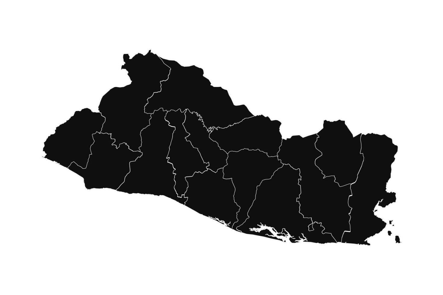 Abstract El Salvador Silhouette Detailed Map vector