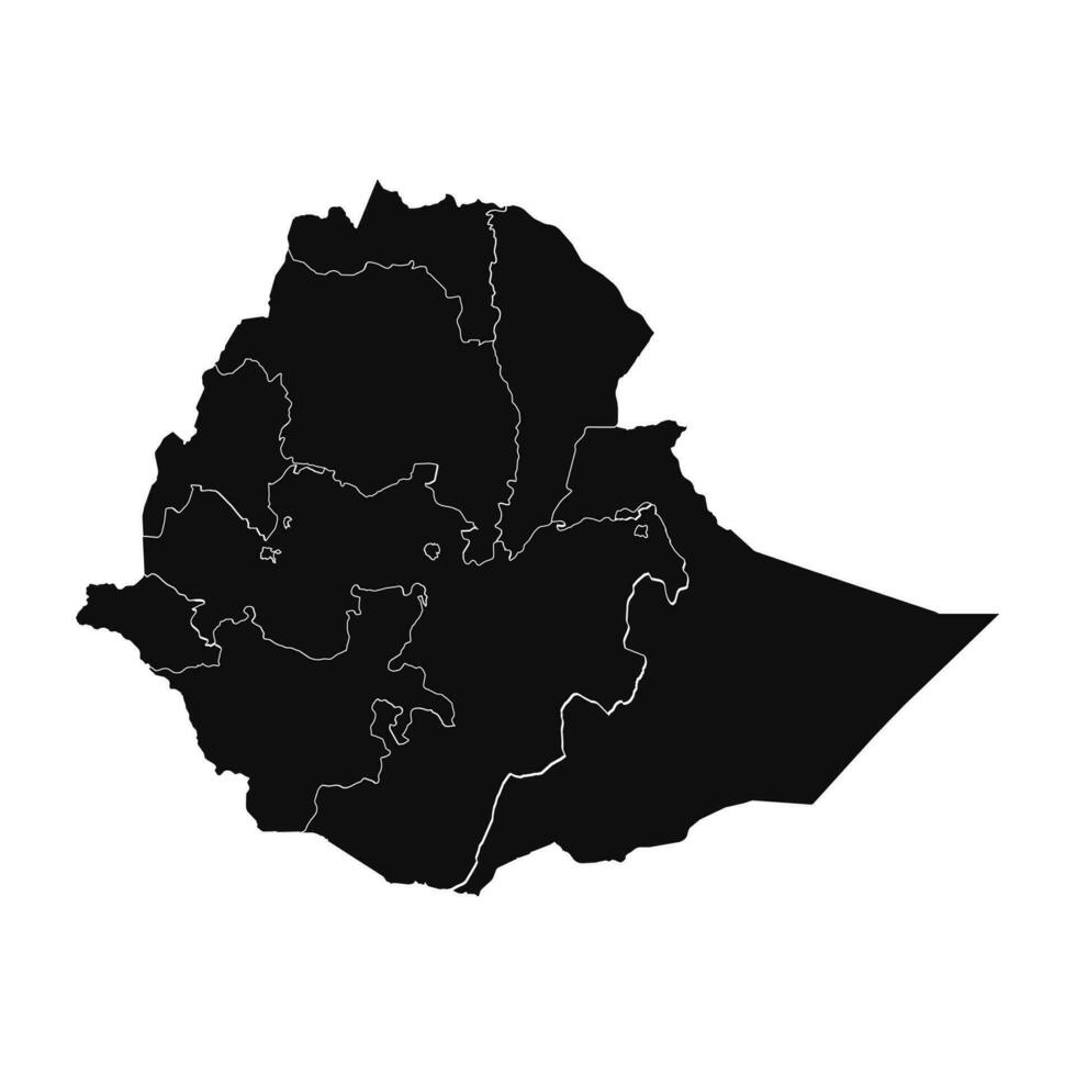 Abstract Ethiopia Silhouette Detailed Map vector