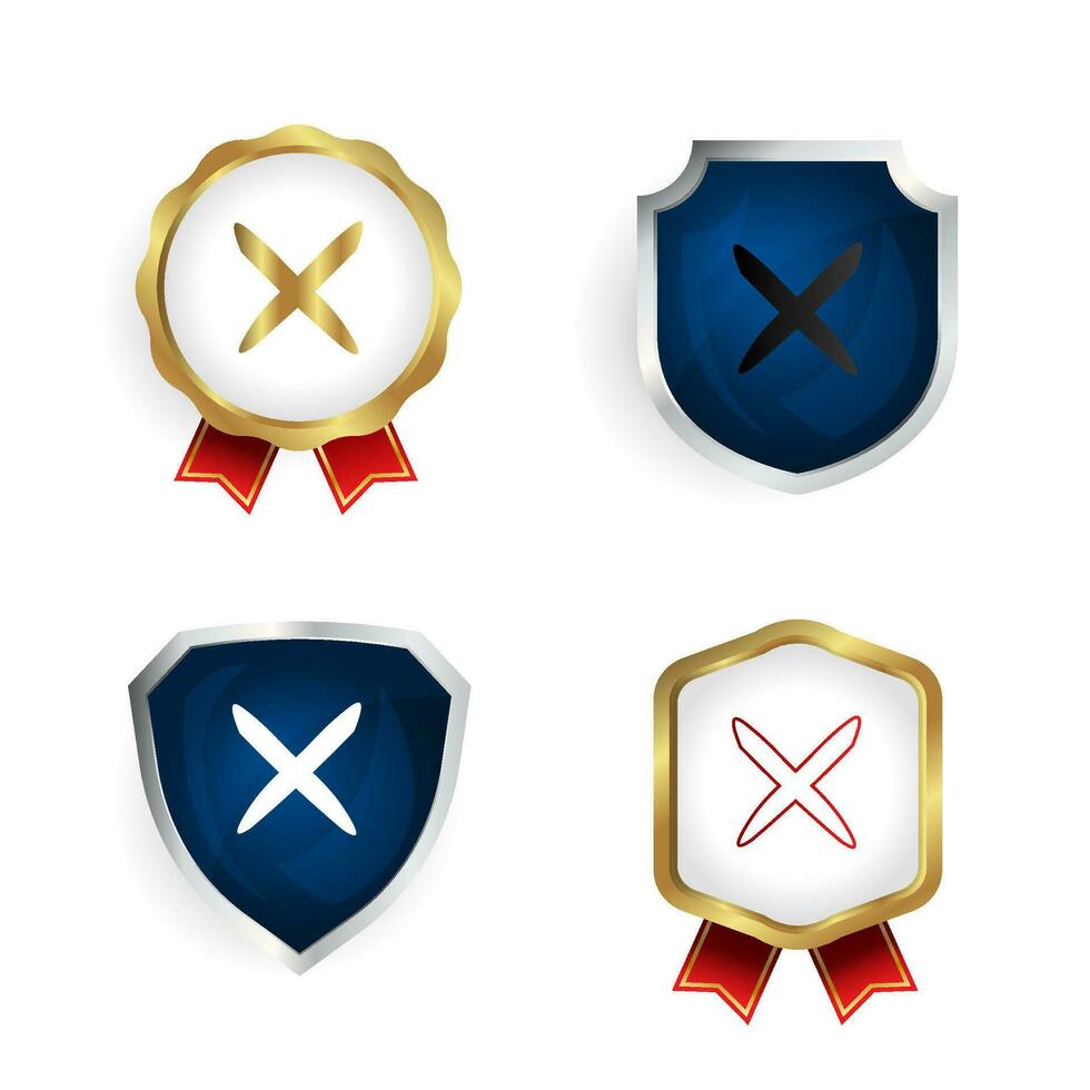 Abstract Cross Badge and Label Collection vector