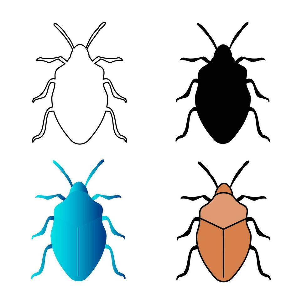 resumen plano hedor error insecto silueta ilustración vector