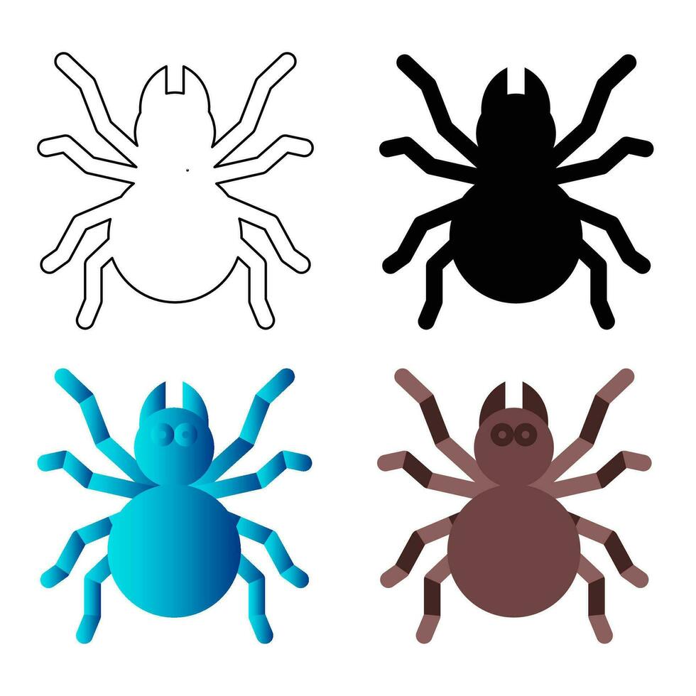 Abstract Flat Tarantula Spider Silhouette Illustration vector