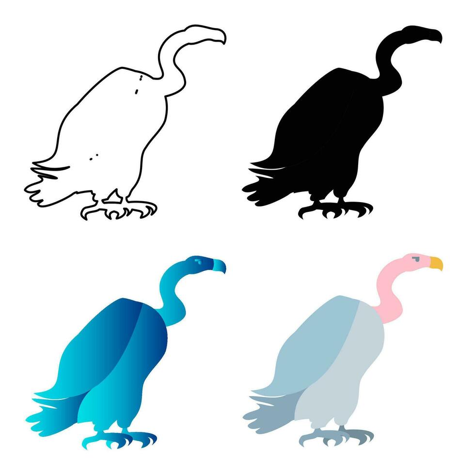 Abstract Flat Vulture Bird Silhouette Illustration vector