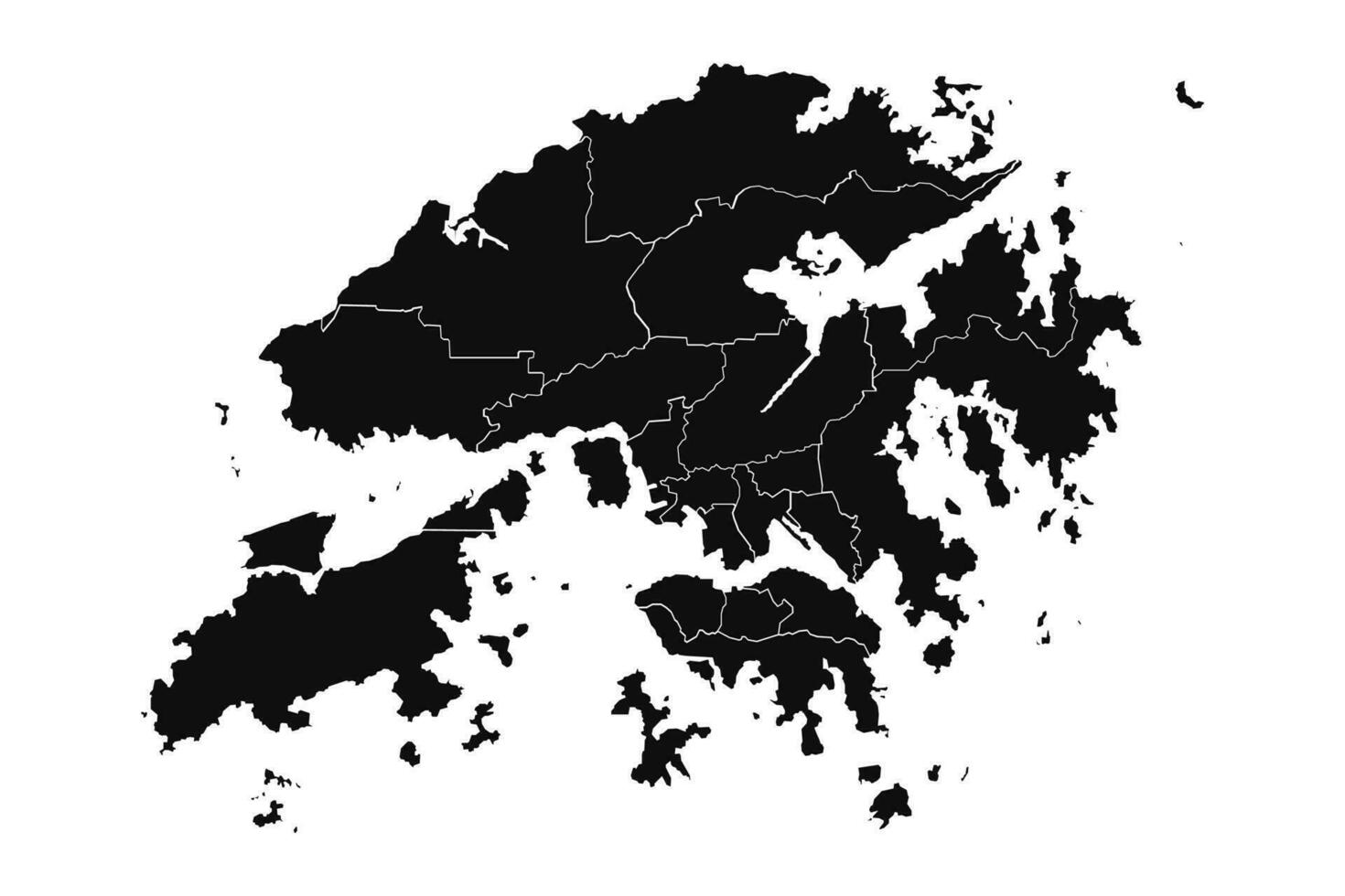 Abstract Hong Kong Silhouette Detailed Map vector