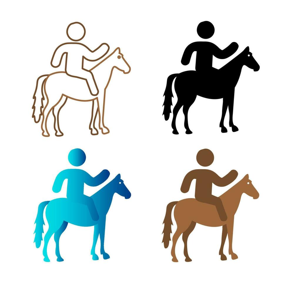 resumen caballo montando silueta ilustración vector
