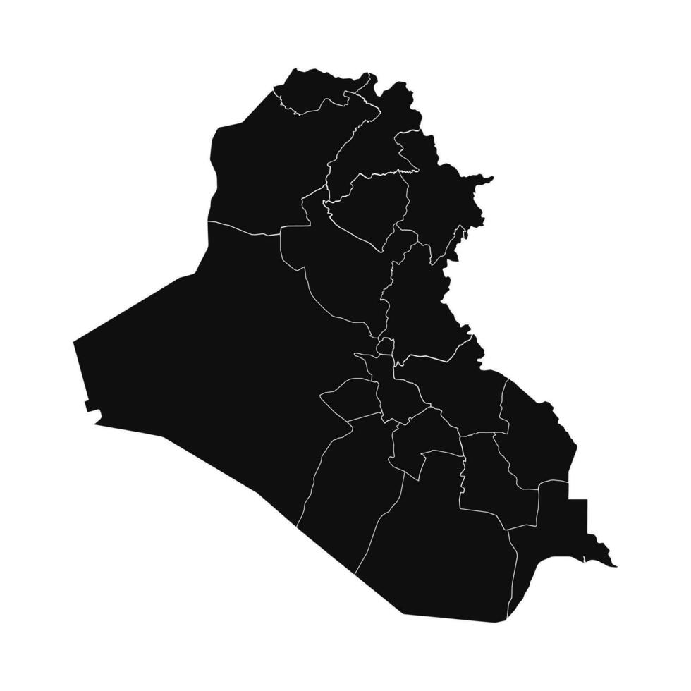Abstract Iraq Silhouette Detailed Map vector