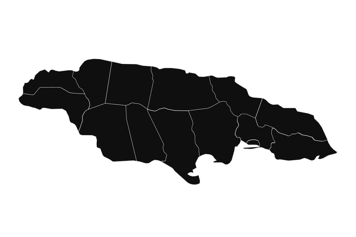 Abstract Jamaica Silhouette Detailed Map vector
