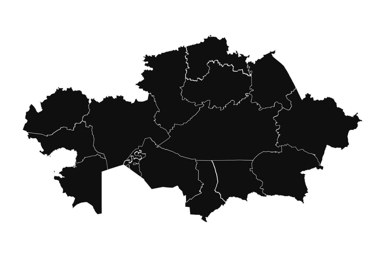 Abstract Kazakhstan Silhouette Detailed Map vector