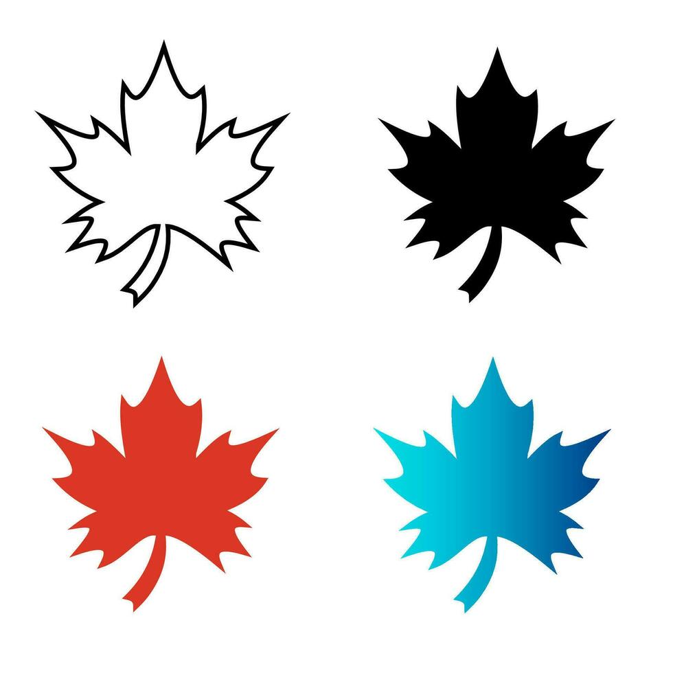 Abstract Maple Leaf Silhouette Illustration vector