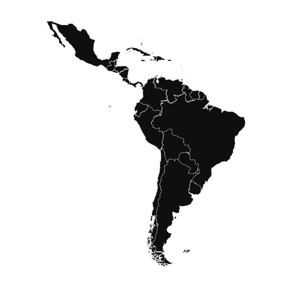Abstract Latin America Silhouette Detailed Map vector