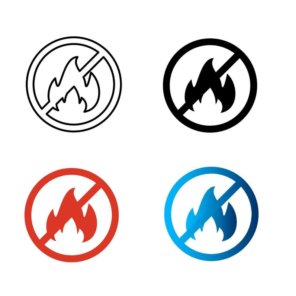 Abstract No Fire Silhouette Illustration vector