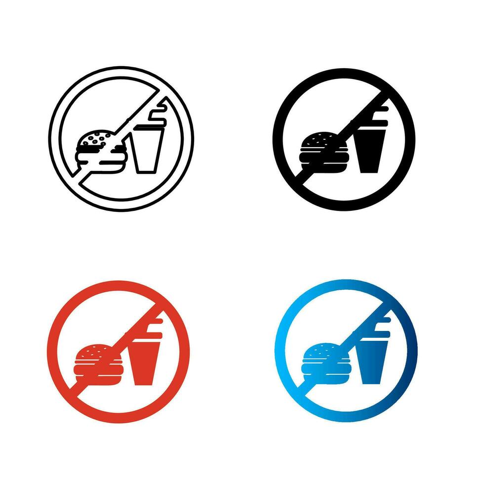 Abstract No Fast Food Silhouette Illustration vector