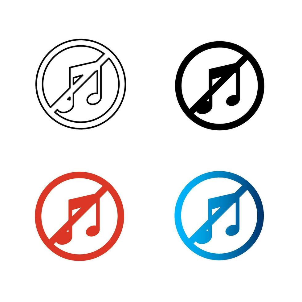 Abstract No Music Silhouette Illustration vector