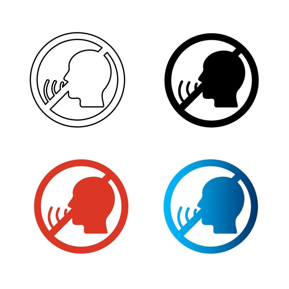 Abstract No Talking Silhouette Illustration vector