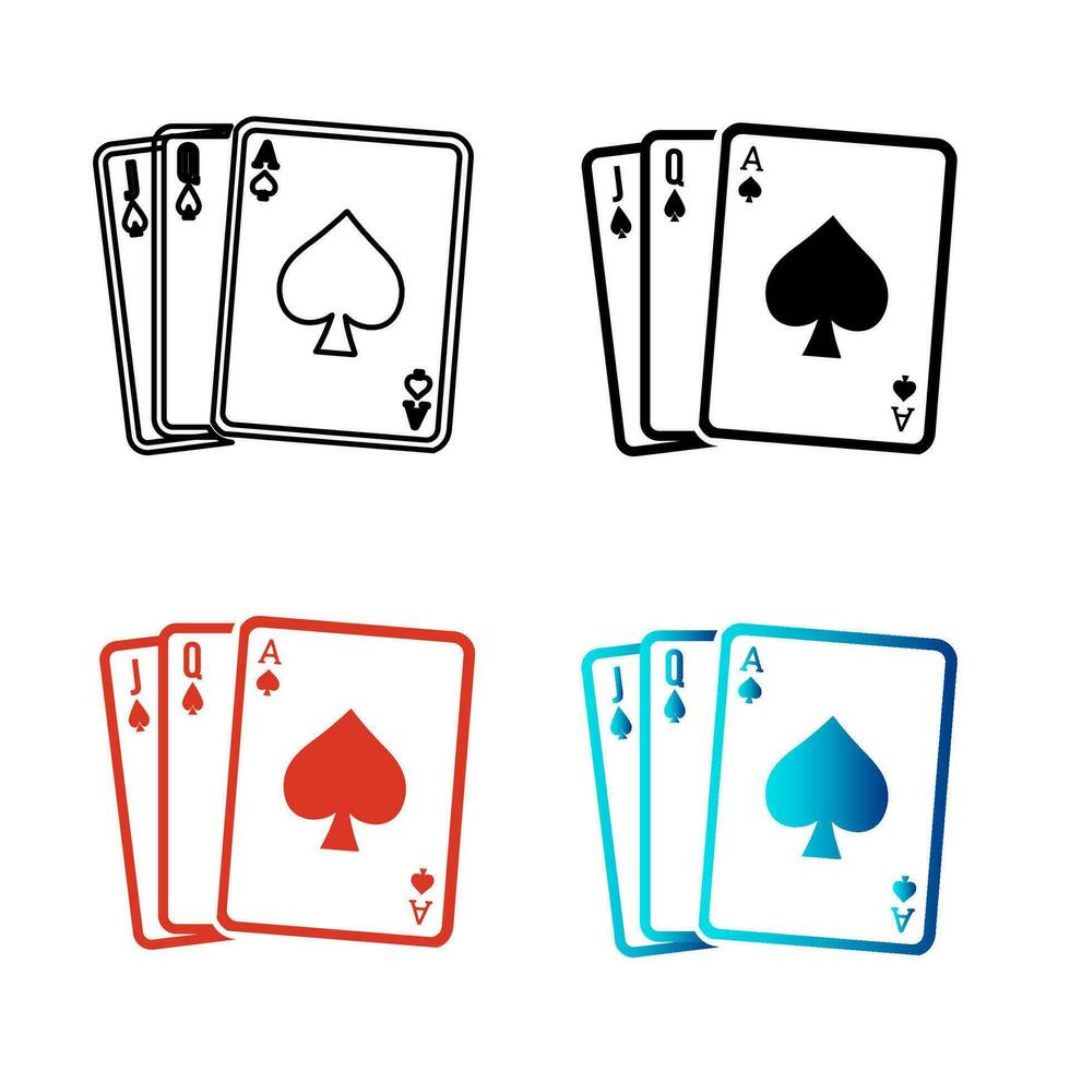 Abstract Poker Cards Silhouette Illustration vector