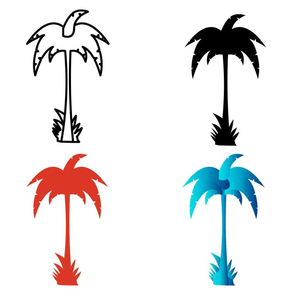 Abstract Palm Tree Silhouette Illustration vector