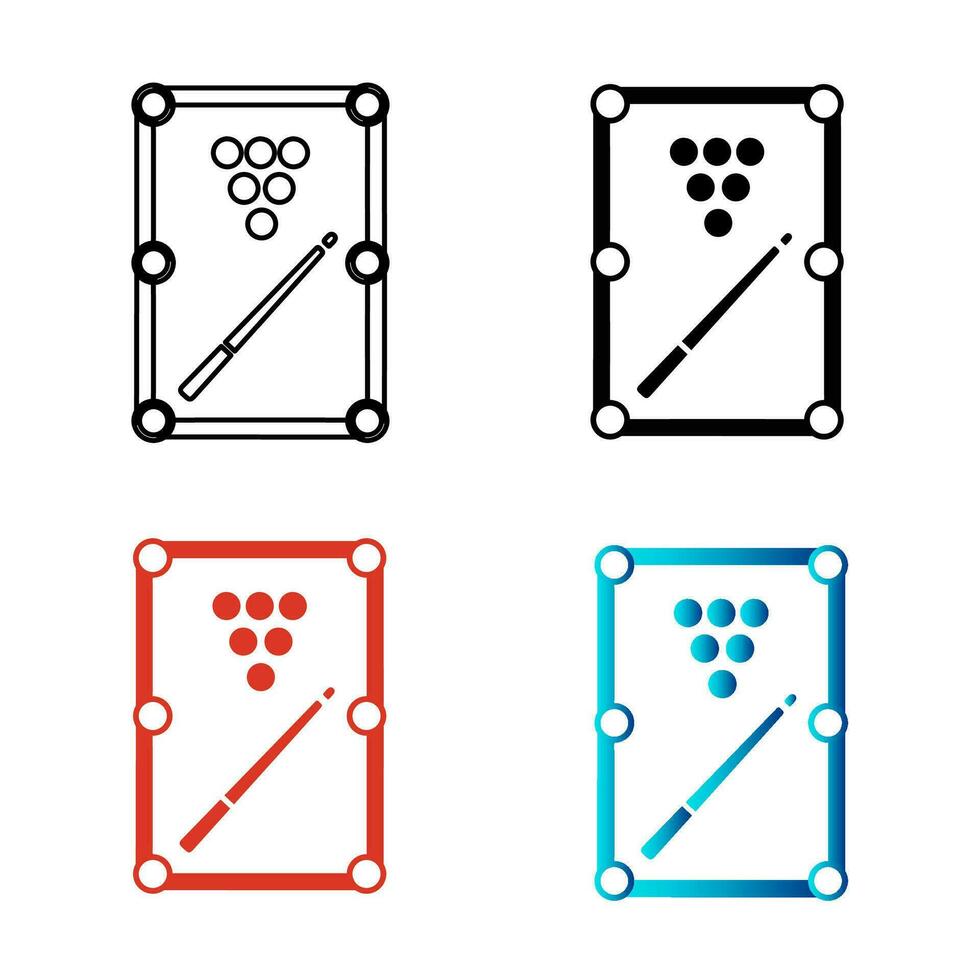 Abstract Pool Table Silhouette Illustration vector