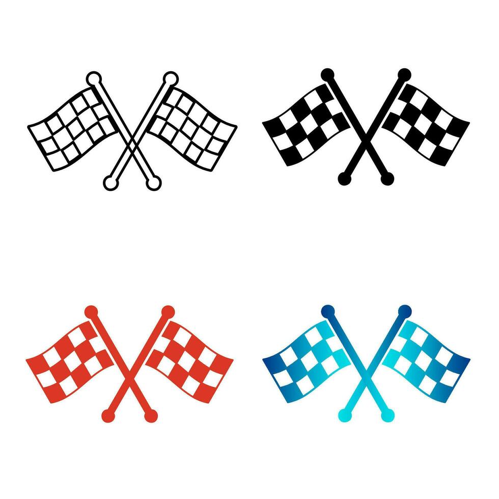 Abstract Racing Flags Silhouette Illustration vector