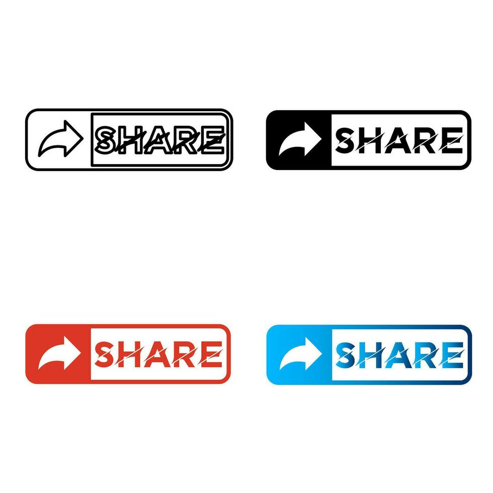 Abstract Share Label Silhouette Illustration vector