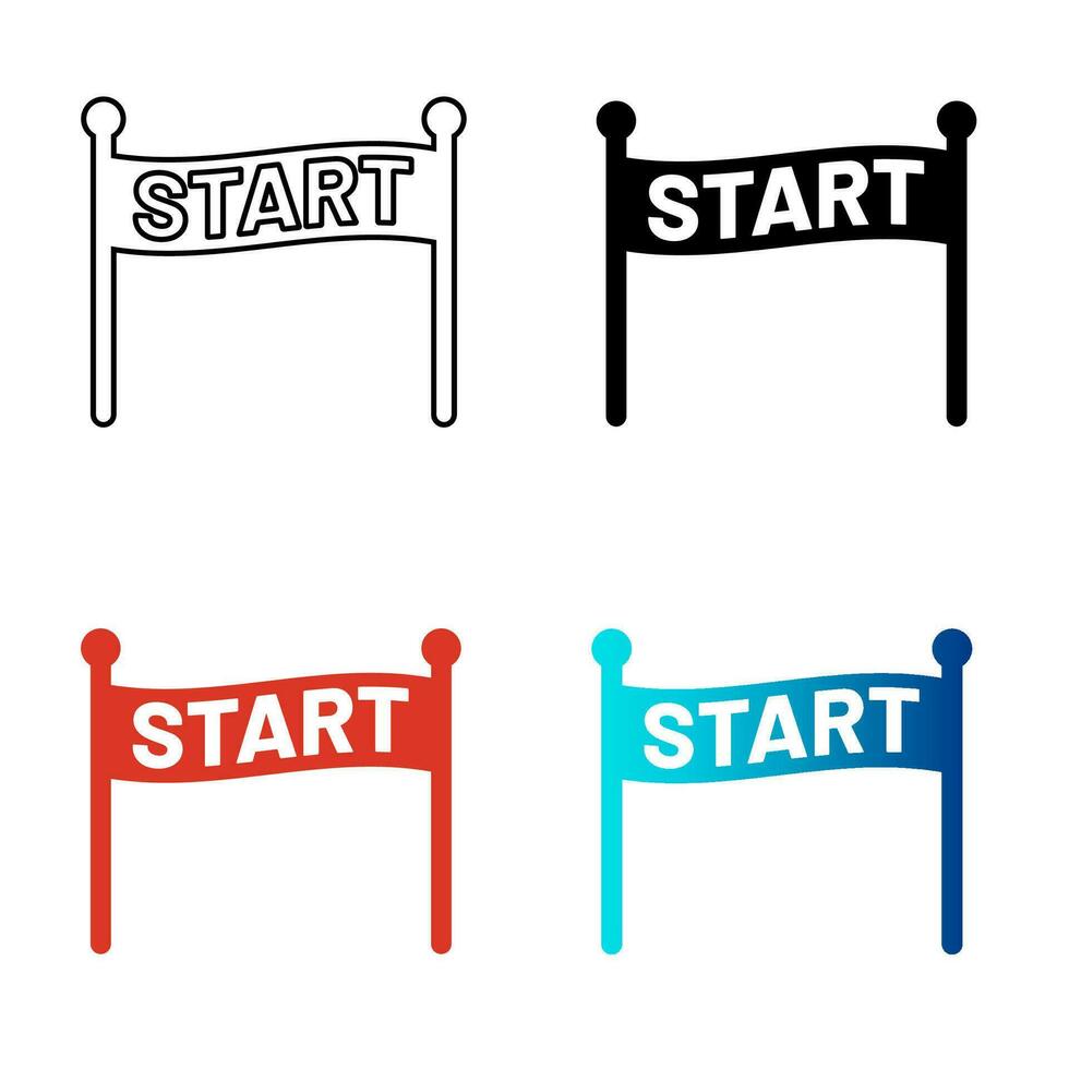 Abstract Start Line Silhouette Illustration vector