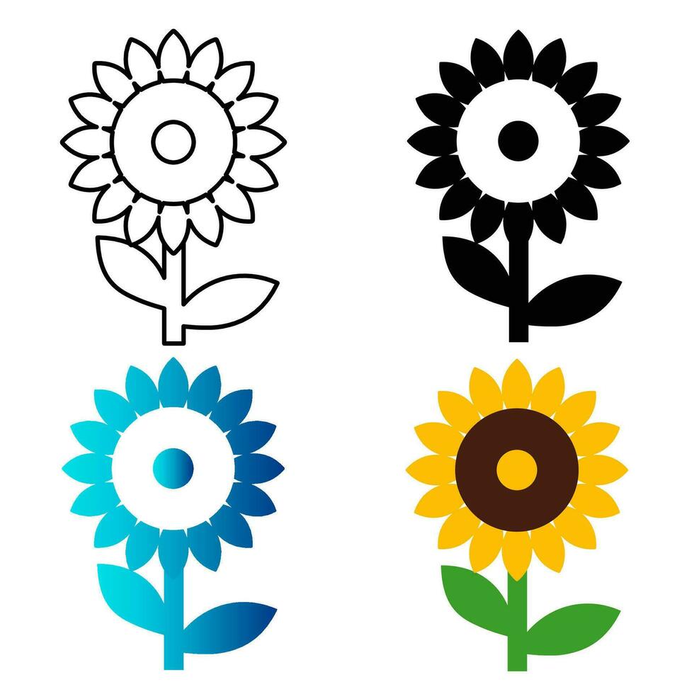 Abstract Sunflower Silhouette Illustration vector