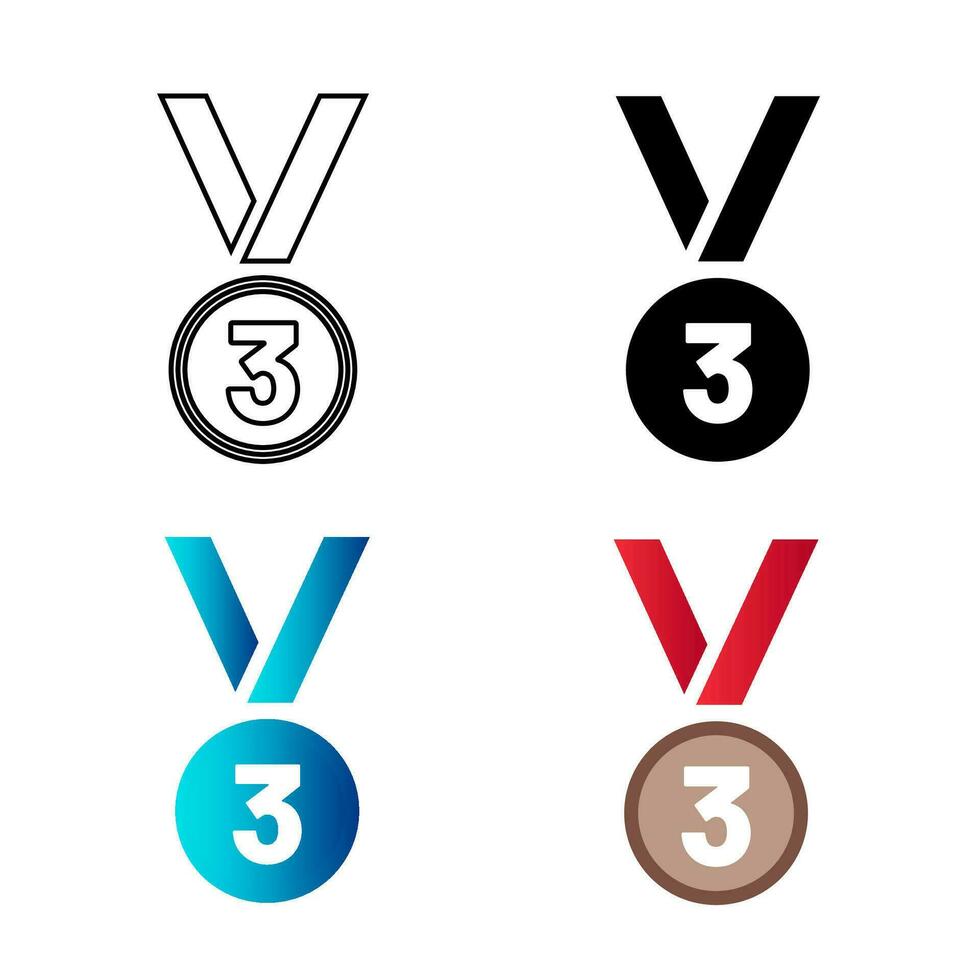 Abstract Third Medal Silhouette Illustration 25842718 Vector Art at