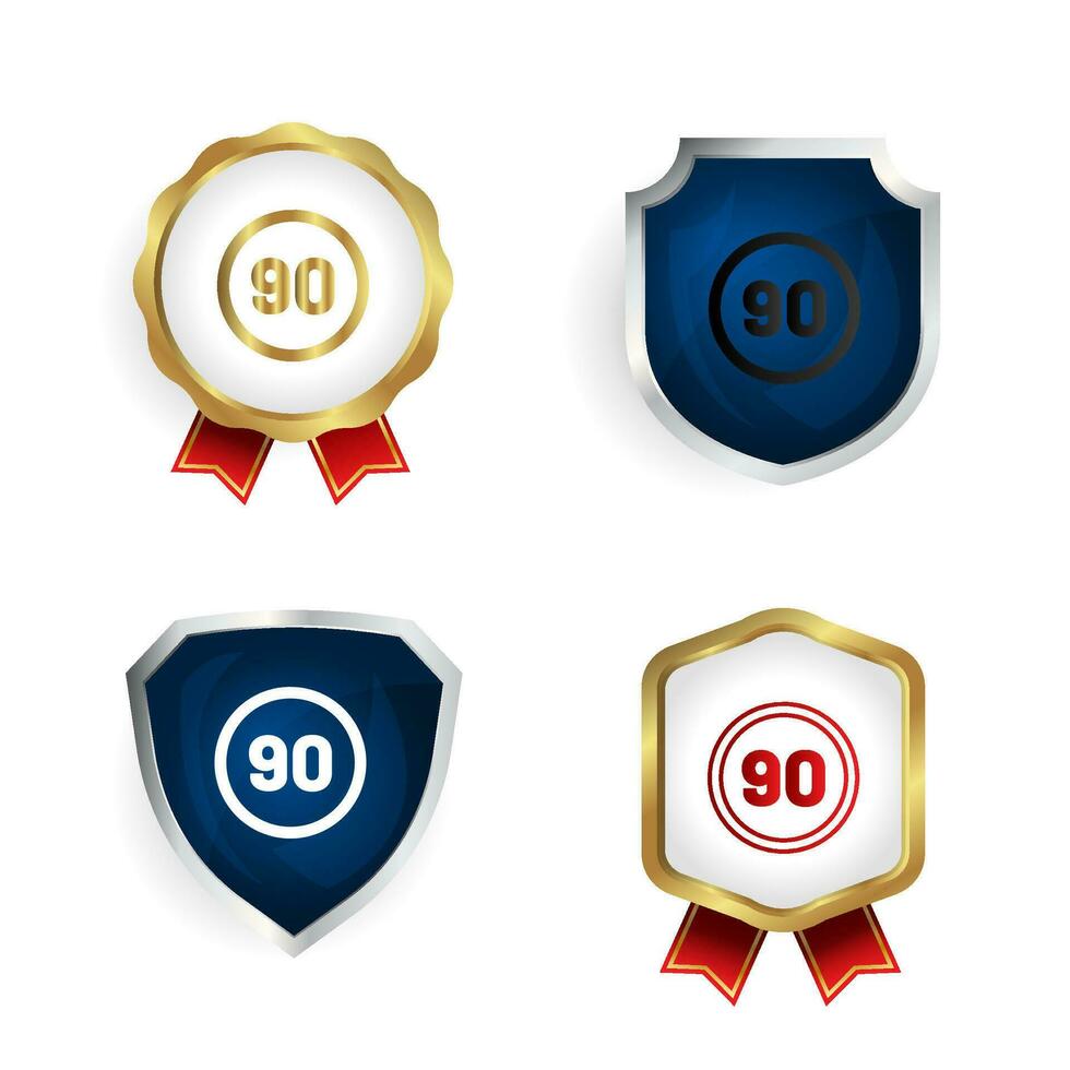 Abstract Speed Limit 90 Badge and Label Collection vector