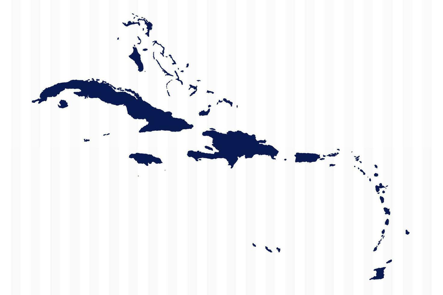 Flat Simple Caribbean Vector Map