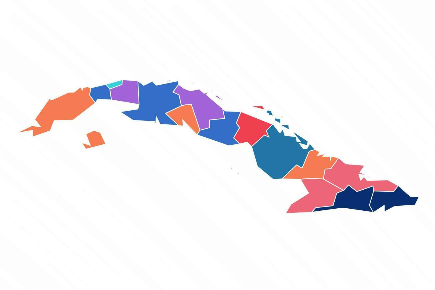 Multicolor Map of Cuba With Provinces vector