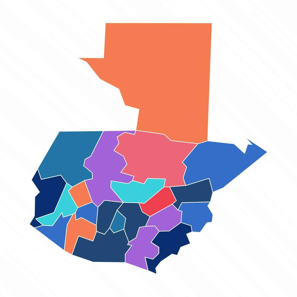 Multicolor Map of Guatemala With Provinces vector
