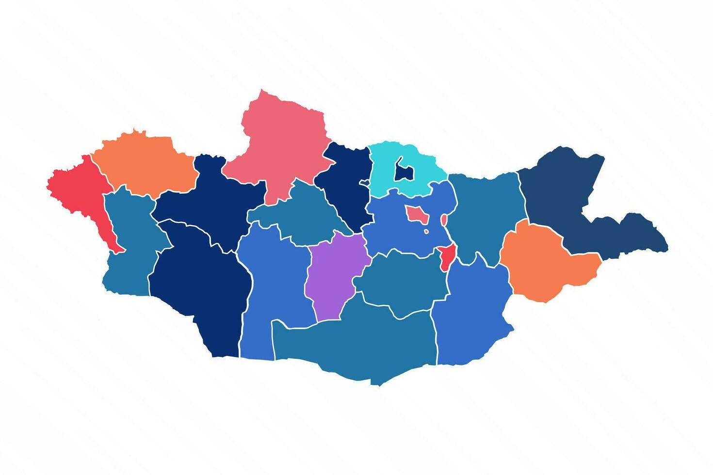 multicolor mapa de Mongolia con provincias vector