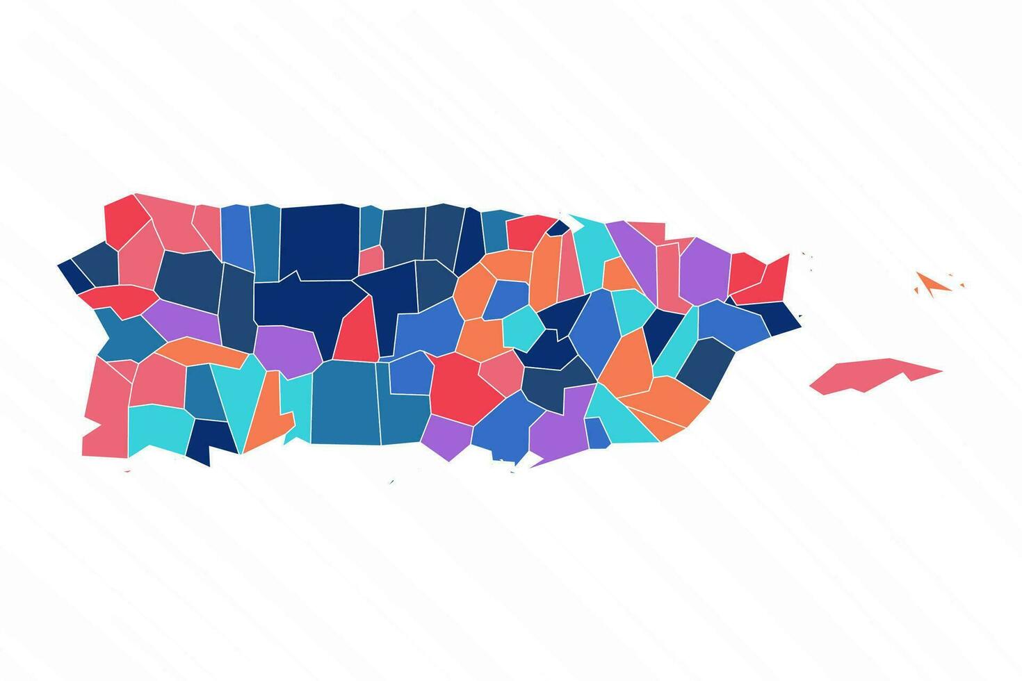 Multicolor Map of Puerto Rico With Provinces vector