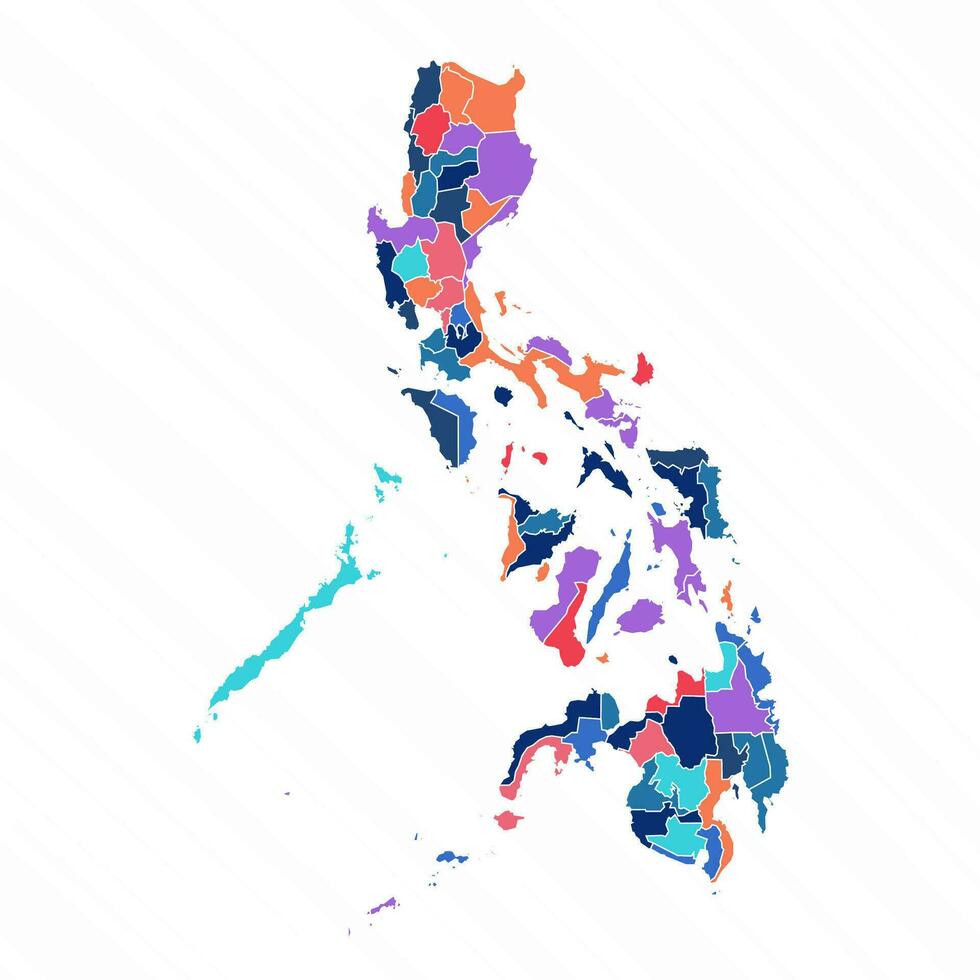 Multicolor Map of Philippines With Provinces vector