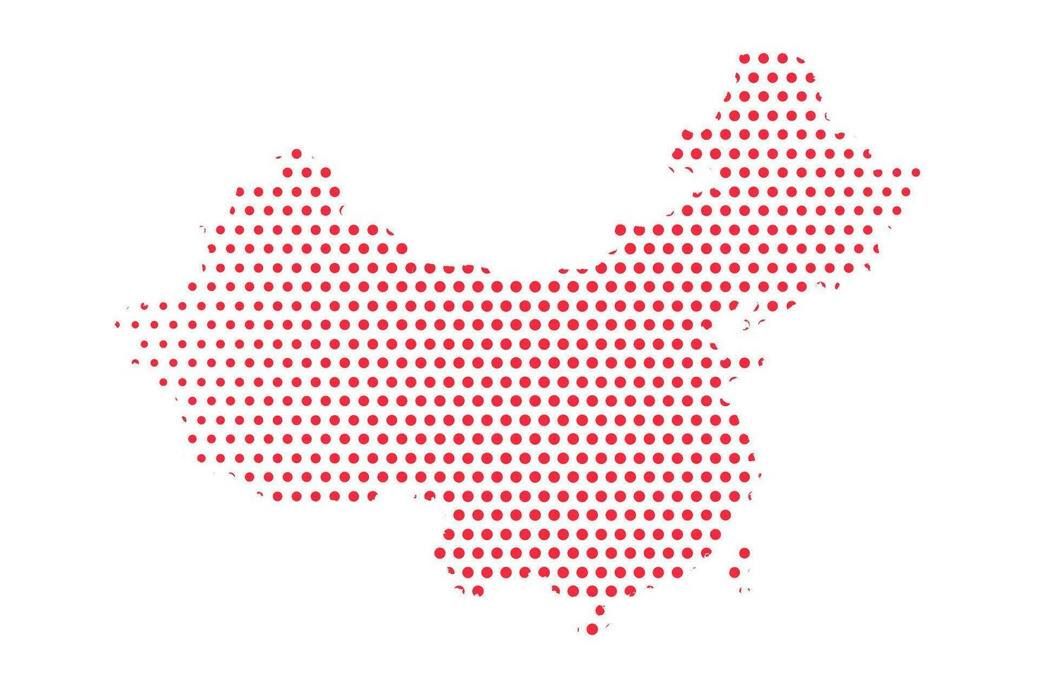 Vector China Dotted Map Illustration