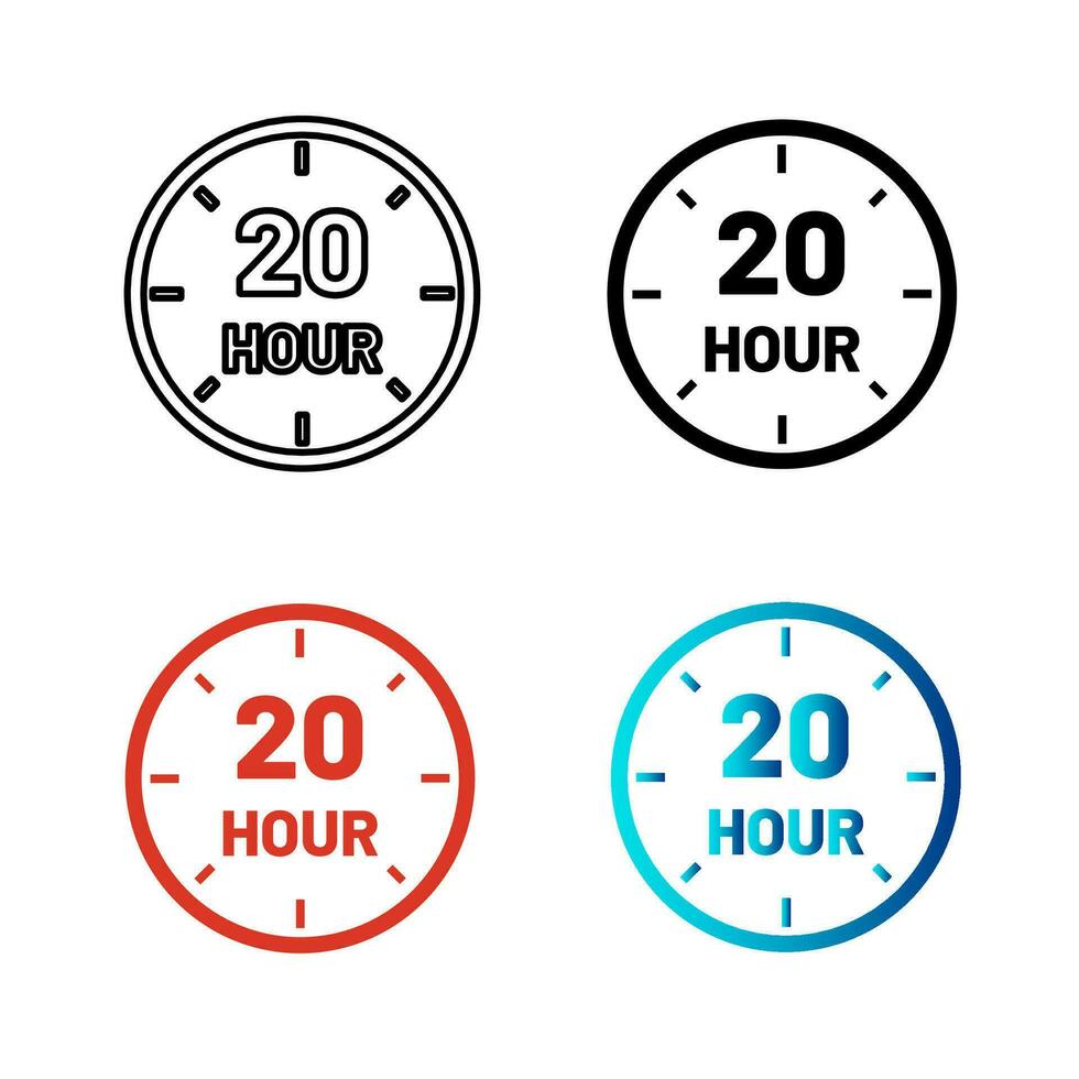 Abstract 20 Hour Silhouette Illustration vector