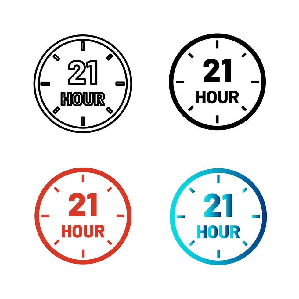 Abstract 21 Hour Silhouette Illustration vector