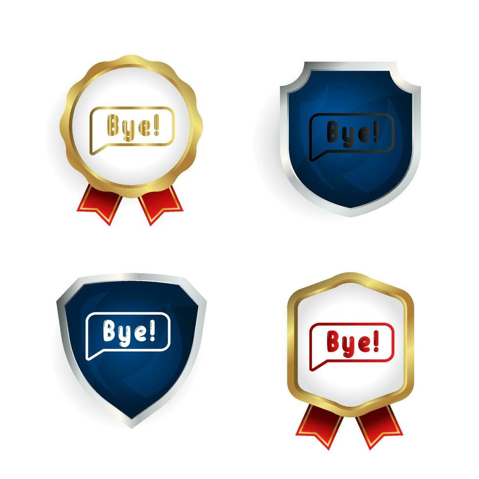 Abstract Bye Message Badge and Label Collection vector