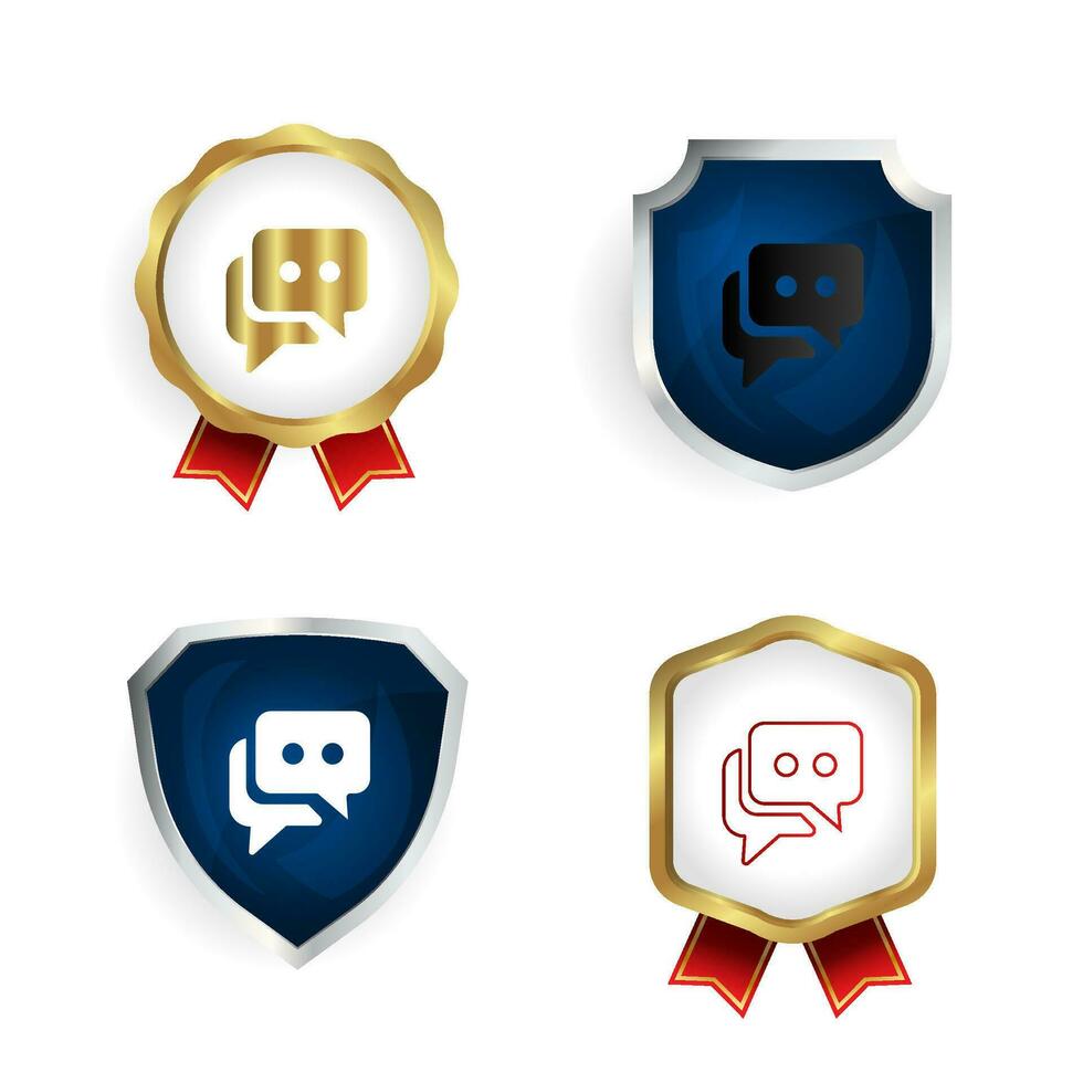 Abstract Forum Chat Badge and Label Collection vector