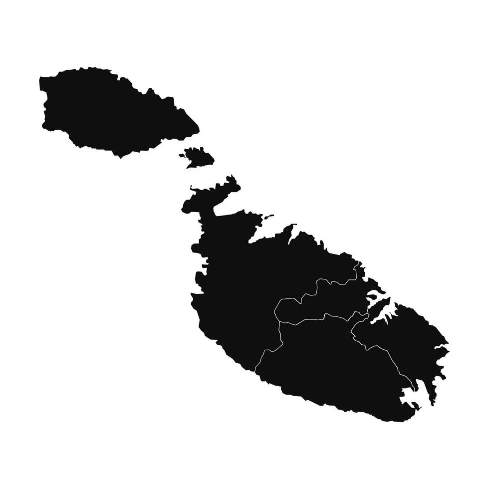 Abstract Malta Silhouette Detailed Map vector