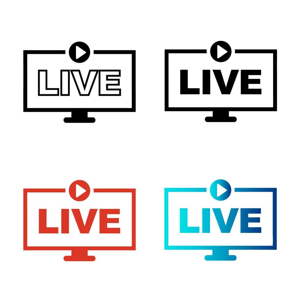 Abstract Live TV Silhouette Illustration vector